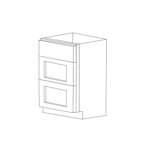 Malibu White Shaker 21" Three Drawer Base Cabinet - RTA