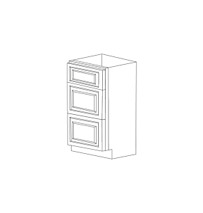 Malibu Dove White 24" Three Drawer Base Cabinet - RTA