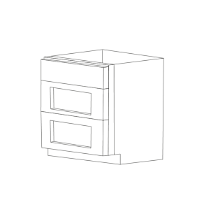 Malibu White Shaker 30" Three Drawer Base Cabinet - RTA