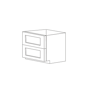 Jersey White Shaker 30" Two Drawer Base Cabinet - RTA