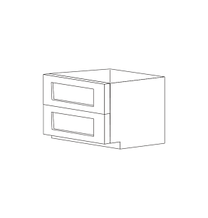 Jersey White Shaker 36" Two Drawer Base Cabinet - RTA