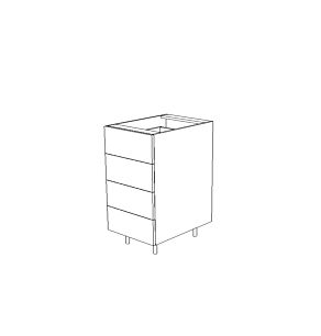 Moonlight White 18" Drawer Base Cabinet - 4Drawers - Assembled