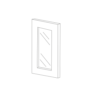 Malibu Dove White 24x30 Diagonal Corner Mullion Glass Door