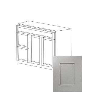 Fresno Grey Shaker 36" Vanity Cabinet with Drawers on Left - RTA