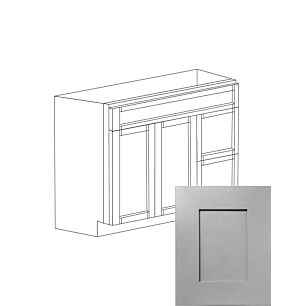 Fresno Grey Shaker 36" Vanity Cabinet with Drawers on Right - RTA