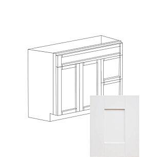 Irvine White Shaker 36" Vanity Cabinet with Drawers on Right - RTA