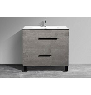 Gill 48 in. Vanity in Cement Grey with Acrylic Vanity Top in White with White Basin