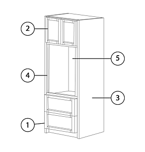 Midnight Java Shaker 30x84 Double Oven Cabinet - RTA