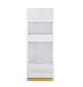 Snow White Inset Shaker 31x84 Double Oven Pantry Cabinet - RTA