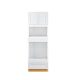 Snow White Inset Shaker 31x93 Double Oven Pantry Cabinet - RTA