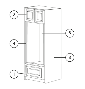 Ash Taupe 26x96 Double Oven Combination 49 Opening RTA Kitchen Cabinets