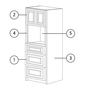 Ash Taupe 26x96 Single Oven Combination 31 Opening RTA Kitchen Cabinets