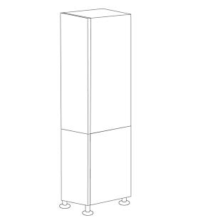 Lacquer White 15x90 Pantry Cabinet - Assembled