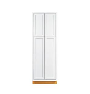 Snow White Inset Shaker 30x84 Utility Cabinet - RTA