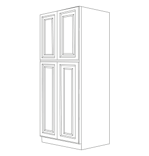 Traditional Cherry Arch 30x90 Pantry Cabinet - Assembled