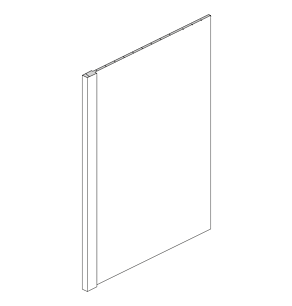 Aspen White Shaker 96x24 Refrigerator End Panel with 1-1/2" Trim