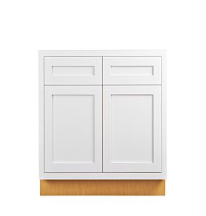 Snow White Inset Shaker 33" Sink Base Cabinet - RTA