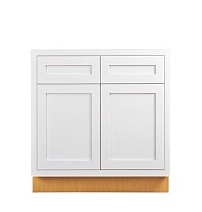 Snow White Inset Shaker 36" Sink Base Cabinet - RTA