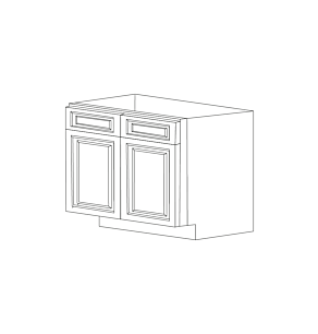 Traditional Cherry Arch 42" Sink Base Cabinet - Assembled