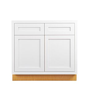 Snow White Inset Shaker 42" Sink Base Cabinet - RTA