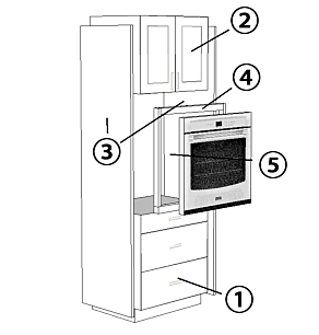 Ash Taupe 26x84 Single Oven Combination 31 Opening - Assembled