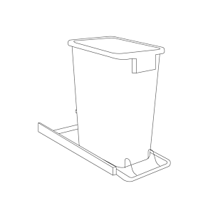 Irvine White Shaker 15" Trash Can Rack