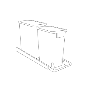 Ice White Shaker 18" Trash Can Rack