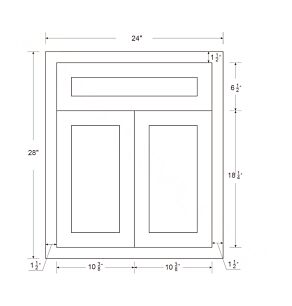 Snow White Inset Shaker 24" Vanity Cabinet - RTA