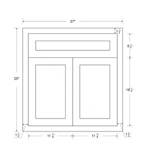 Snow White Inset Shaker 27" Vanity Cabinet - RTA