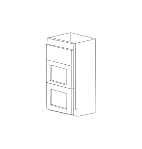 Malibu White Shaker 15" Three Drawer Vanity Cabinet - RTA