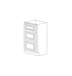 Malibu Dove White 15" Three Drawer Vanity Cabinet - Pre-Assembled