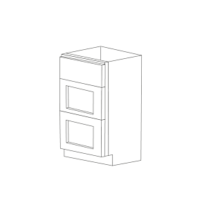 Malibu White Shaker 18" Three Drawer Vanity Cabinet - RTA