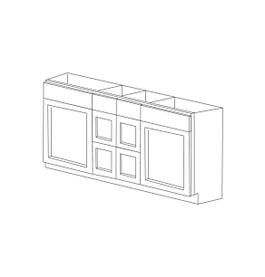 Malibu White Shaker 60" Vanity Cabinet Double Sink Combination - RTA