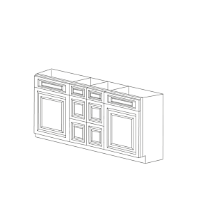 Malibu Dove White 60" Vanity Cabinet Double Sink Combination - Pre-Assembled