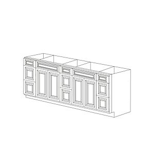 Malibu Dove White 84" Vanity Cabinet Double Sink Combination - Pre-Assembled