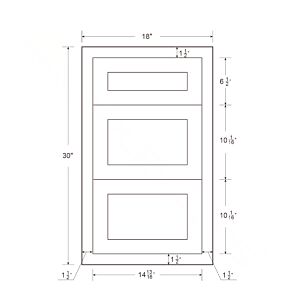 Snow White Inset Shaker 12" Drawer Vanity Cabinet - RTA