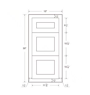 Snow White Inset Shaker 15" Drawer Vanity Cabinet - RTA