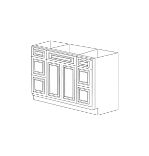 Traditional Cherry Arch 48" Sink Base Vanity With Two Side Drawers - Assembled