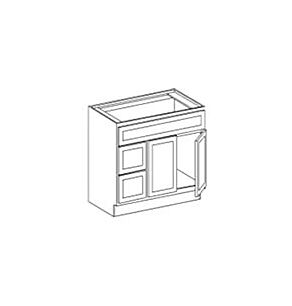 Irvine White Shaker 36" Vanity Cabinet with Drawers on Left - Assembled