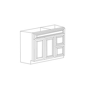 Ontario Beech Espresso 42" Vanity Cabinet with Drawers on Right - Assembled