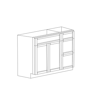 Fresno Grey Shaker 42" Vanity Cabinet with Drawers on Right - Assembled