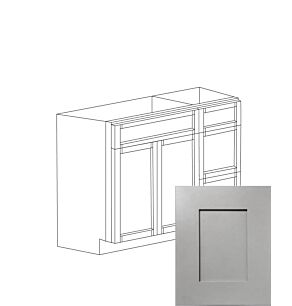 Fresno Grey Shaker 42" Vanity Cabinet with Drawers on Right - RTA