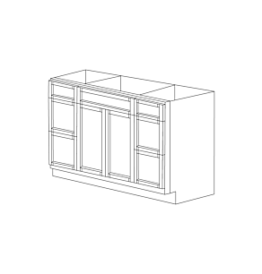Fresno Grey Shaker 48" Vanity Cabinet with Drawers - RTA