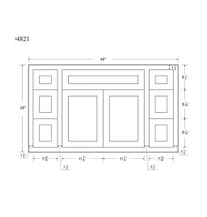 Snow White Inset Shaker 48" Vanity Cabinet - Assembled