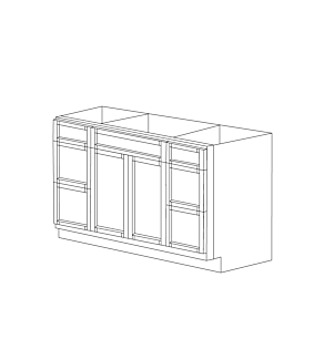 Fresno Grey Shaker 60" Vanity Cabinet with Drawers - Assembled
