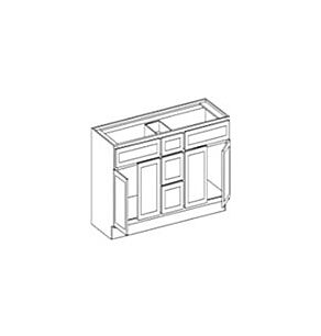 Irvine White Shaker 60" Vanity Cabinet Double Sink Combination - Assembled