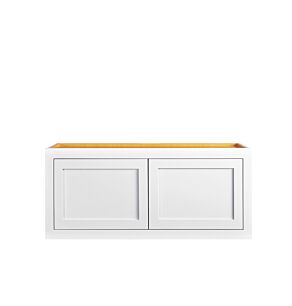 Snow White Inset Shaker 36x15x24 Wall Cabinet - RTA