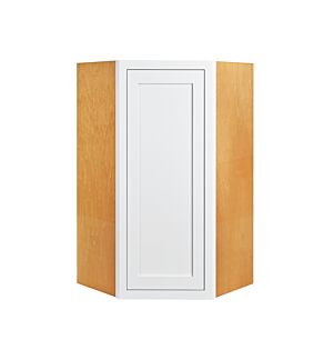 Snow White Inset Shaker 27x30 Wall Diagonal Corner Cabinet - RTA