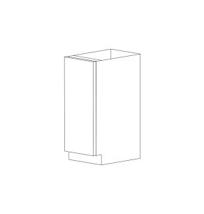 Lucca 15" Base Cabinet - Full Height Door - White Melamine Box - RTA
