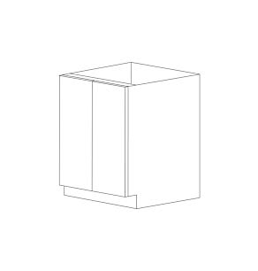 Lucca 24" Base Cabinet - Full Height Door - Double Doors - White Melamine Box - RTA